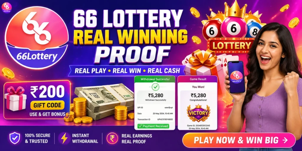 66 Lottery Real Winning Proof